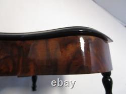 Italy marquetry inlaid Burl Piano Reuge Music Box Fur Elise Violin & Flowers 8W