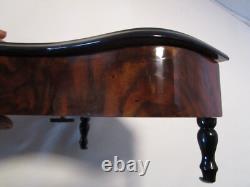 Italy marquetry inlaid Burl Piano Reuge Music Box Fur Elise Violin & Flowers 8W