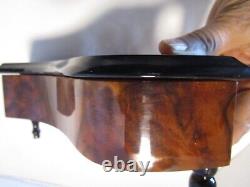 Italy marquetry inlaid Burl Piano Reuge Music Box Fur Elise Violin & Flowers 8W
