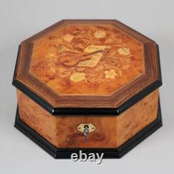 LUXURY MUSICAL JEWELERY BOX fine Italian cabinet & Swiss REUGE playing EDELWEISS