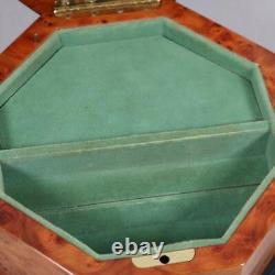 LUXURY MUSICAL JEWELERY BOX fine Italian cabinet & Swiss REUGE playing EDELWEISS