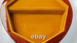 Large 8x8 Capra Italy Reuge HEART SHAPE Inlay Floral Music Box Anniversary Waltz