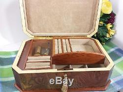 Large Music box Reuge Romance Jewelry box 2 tier loads of room Made in Italy