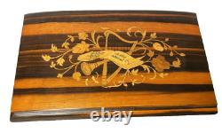 Large Sorento Italy Musical Wood Inlay Sound of Music Jewelry Trinket Box VIDEO
