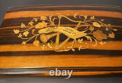 Large Sorento Italy Musical Wood Inlay Sound of Music Jewelry Trinket Box VIDEO