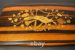 Large Sorento Italy Musical Wood Inlay Sound of Music Jewelry Trinket Box VIDEO