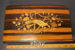 Large Sorento Italy Musical Wood Inlay Sound of Music Jewelry Trinket Box VIDEO