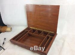 Large Vintage Reuge Inlaid Wooden Musical Workbox, Sewing Box, Jewellery Box