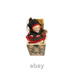 Limited Edition Faith Wick JESTER Jack-in-the-Box Music Box, Reuge Swiss Movemen