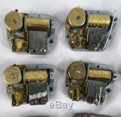 Lot of 16 Vintage Swiss Reuge Music Box Wind Up Movements Mechanisms Parts AS IS
