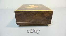Lovely Vintage Reuge Swiss Inlaid Jewelry / Trinket Box, Plays Edelweiss