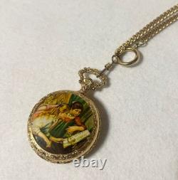 Luge Reuge With Music Box Pocket Watch Melody For Elise Girl Playing The Piano