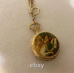 Luge Reuge With Music Box Pocket Watch Melody For Elise Girl Playing The Piano