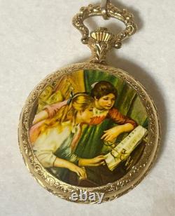 Luge Reuge With Music Box Pocket Watch Melody For Elise Girl Playing The Piano