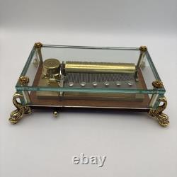 Mint Vintage Reuge Swiss Music Box CH 3/72 The Dauphin Glass Case