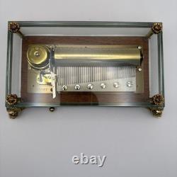 Mint Vintage Reuge Swiss Music Box CH 3/72 The Dauphin Glass Case