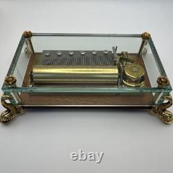 Mint Vintage Reuge Swiss Music Box CH 3/72 The Dauphin Glass Case