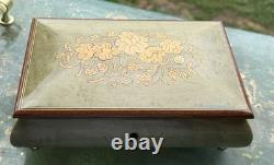Mint Vintage Sorrento Italy Music Box Reuge Romance Canon in D Green Wood Inlay