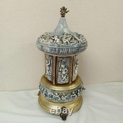 Music Box Reuge Capodimonte Ceramic Tales From The Vienna Woods Auth Antique