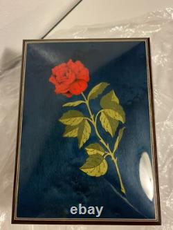 NEW 8.5 Vintage Swiss Reuge Jewelry Music Box Rose The Wind Beneath My Wings