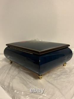 NEW 8.5 Vintage Swiss Reuge Jewelry Music Box Rose The Wind Beneath My Wings