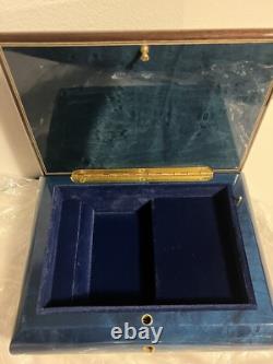 NEW 8.5 Vintage Swiss Reuge Jewelry Music Box Rose The Wind Beneath My Wings