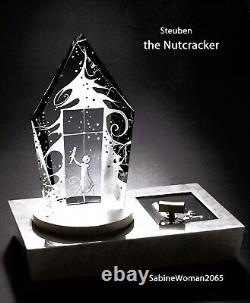 NEW in BOX STEUBEN Glass engraved the NUTCRACKER ornament REUGE music box apple