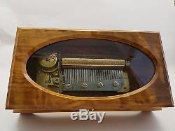 New Reuge 4 Tune 50 Note Strauss Waltz Spanish Olive Wood Music Box (video)