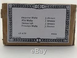 New Reuge 4 Tune 50 Note Strauss Waltz Spanish Olive Wood Music Box (video)