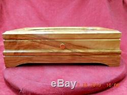 New Spanish Olivewood Box withFully Restored Reuge Swiss 4 tune 50 note movement