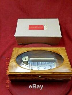 New Spanish Olivewood Box withFully Restored Reuge Swiss 4 tune 50 note movement