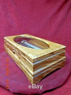 New Spanish Olivewood Music Box With Thorens (pre-reuge) 3 Tune 72 Note Movement