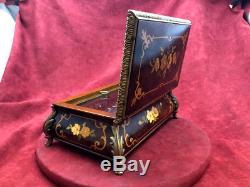 Northern Italian Floral Inlay Sorrento Music Box Reuge 36 Note Music (see Video)