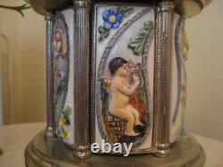 Old Reuge Capodimonte Porcelain Musical Lipstick Cigarette Carousel Music Box