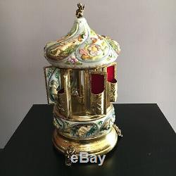 Perfect Vintage REUGE Porcelain Carousel Cherub Cigarette Music Box