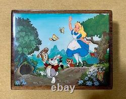RARE Disney Reuge Alice In Wonderland Music Box Swiss Movement