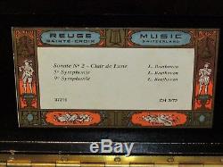 RARE Reuge Music Box 9th 5th Symphony Beethoven Clair de Lune SWISS MADE