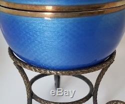 RARE Russian Faberge Egg Sterling Silver Enamel Guilloche Reuge Music Box Italy