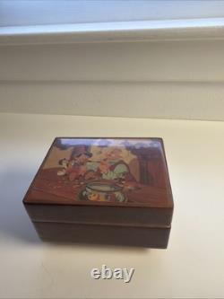 RARE Vintage Reuge Disney Disneyland Pinocchio Souvenir Wooden Music Box WORKING