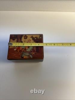 RARE Vintage Reuge Disney Disneyland Pinocchio Souvenir Wooden Music Box WORKING