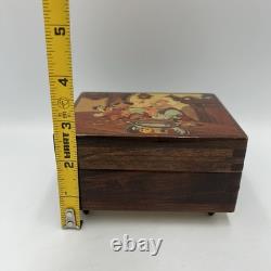 RARE Vintage Reuge Disney Disneyland Pinocchio Souvenir Wooden Music Box WORKING
