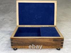 RARE Vintage Reuge Maddonnina Ava Maria Wooden Music Box Virgina Mary Jesus