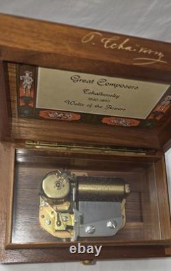 RARE Vtg Reuge Great Composers Tchaikovsky Waltz of the Flowers Swiss Music Box
