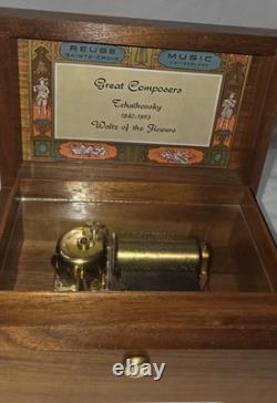 RARE Vtg Reuge Great Composers Tchaikovsky Waltz of the Flowers Swiss Music Box RARE Vtg Reuge Great Composers Tchaikovsky Waltz of the Flowers Swiss Music Box