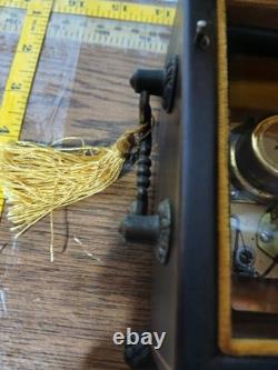 REUGE 50 Note 4 Song Cylinder Music Locking Box W Key Mozart Vintage Gold