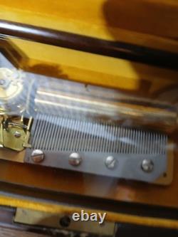 REUGE 50 Note 4 Song Cylinder Music Locking Box W Key Mozart Vintage Gold