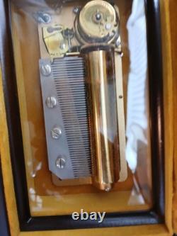 REUGE 50 Note 4 Song Cylinder Music Locking Box W Key Mozart Vintage Gold