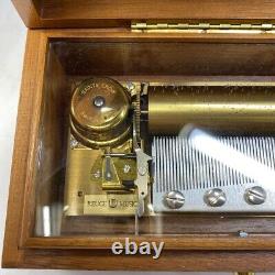 REUGE 72 Note 3 Part Cylinder Music Box Playing Chopin Vintage Gold Brown Used
