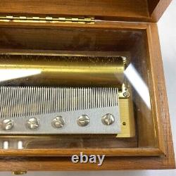 REUGE 72 Note 3 Part Cylinder Music Box Playing Chopin Vintage Gold Brown Used