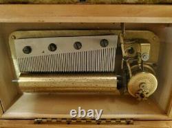 REUGE Antique Swiss music box 50 valve 4 songs vintage Operation confirmed